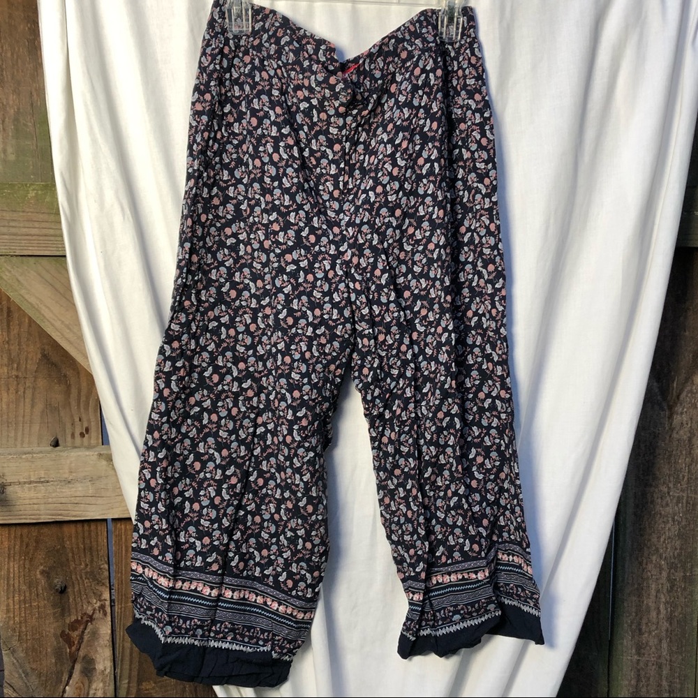 Floral Navy Blue Trouser Pants